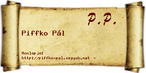 Piffko Pál névjegykártya